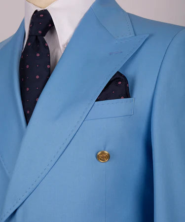 Double Breasted Gold Button Men’S Suit(Classic)