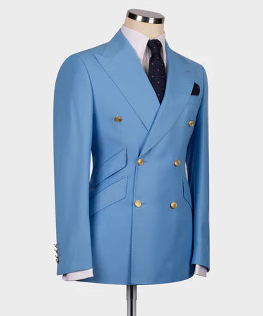 Double Breasted Gold Button Men’S Suit(Classic)