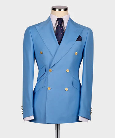 Double Breasted Gold Button Men’S Suit(Classic)