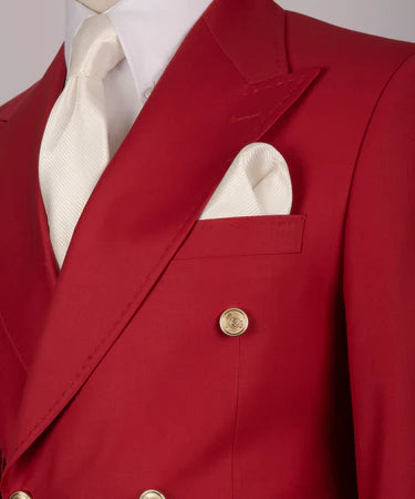 Red Double Breasted Gold Button Men’SSuit