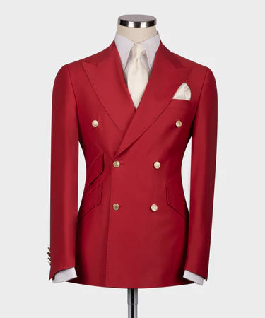 Red Double Breasted Gold Button Men’SSuit