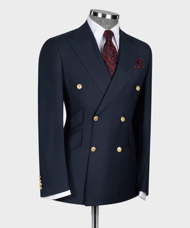 Dark Blue DOUBLE BREASTED GOLD BUTTON MEN’S SUIT