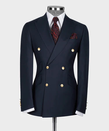 Dark Blue DOUBLE BREASTED GOLD BUTTON MEN’S SUIT