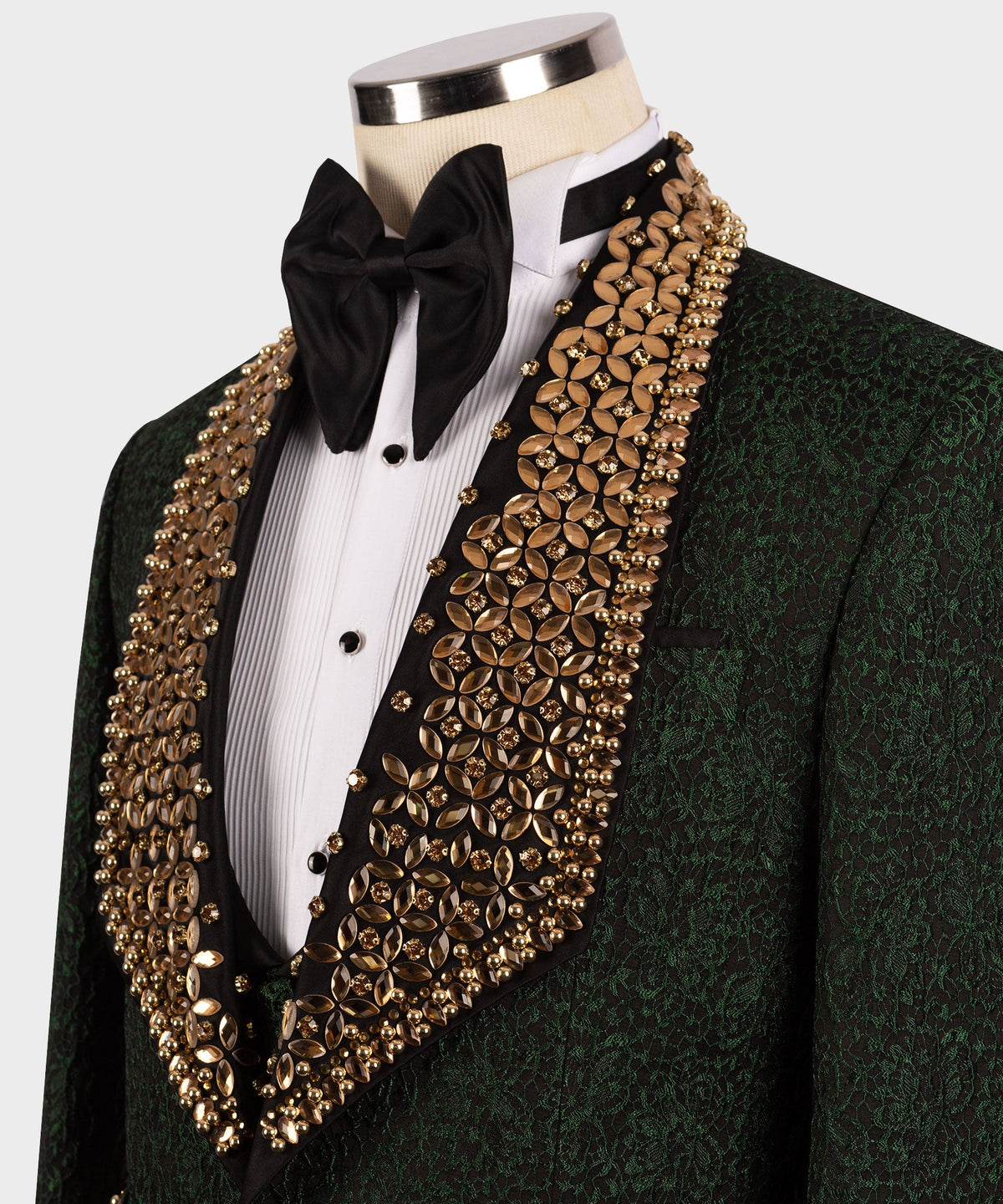 Dio Baby Lonian Men's Gold Custom Desing Green Laleped Special Tuxedo Vest Suit