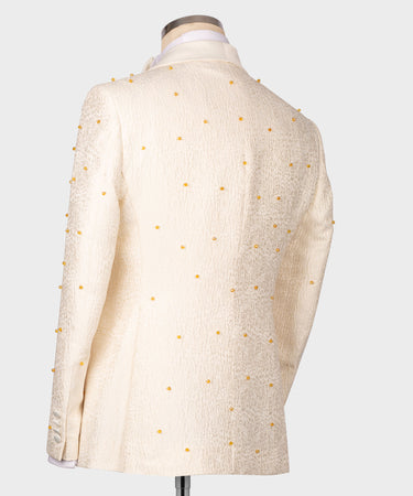 Flower Patterned Cream - Gold Tuxedo