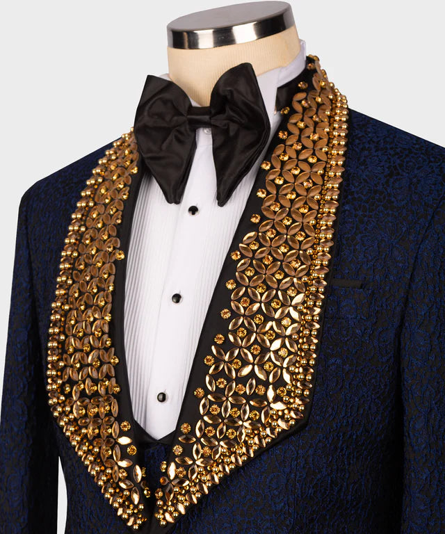 Gold Gem Stone Dark Blue Special Tuxedo