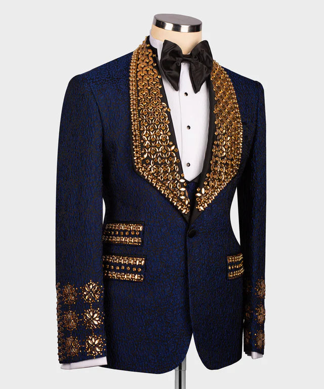 Gold Gem Stone Dark Blue Special Tuxedo