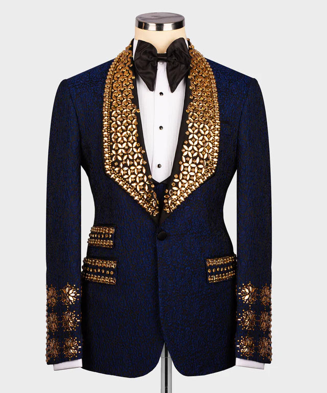 Gold Gem Stone Dark Blue Special Tuxedo