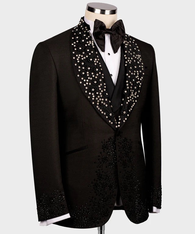 Handmade Black Custom Design Tuxedo