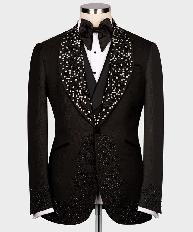 Handmade Black Custom Design Tuxedo