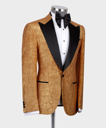 Herringbone Pattern Gold Tuxedo