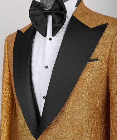 Herringbone Pattern Gold Tuxedo