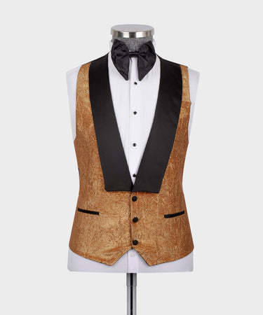 Herringbone Pattern Gold Tuxedo