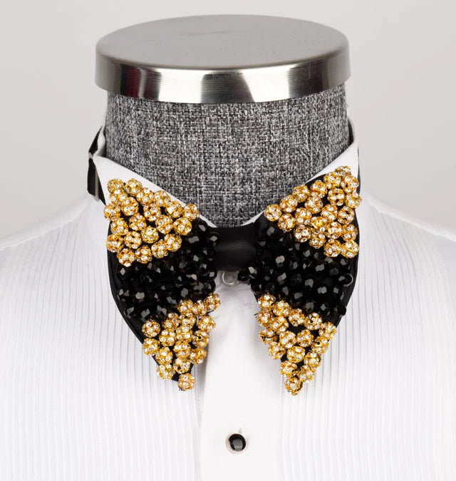 GOLD BLACK CUSTOM BOWTIE