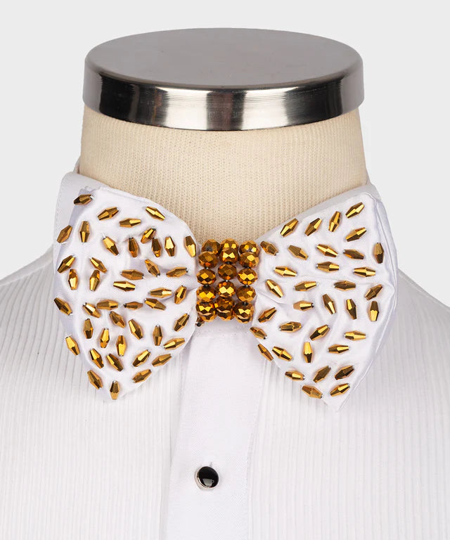 GOLD STONES EMBROIDERED BOWTIE