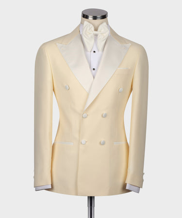 Cream Satin Collar Cream Classic Tuxedo