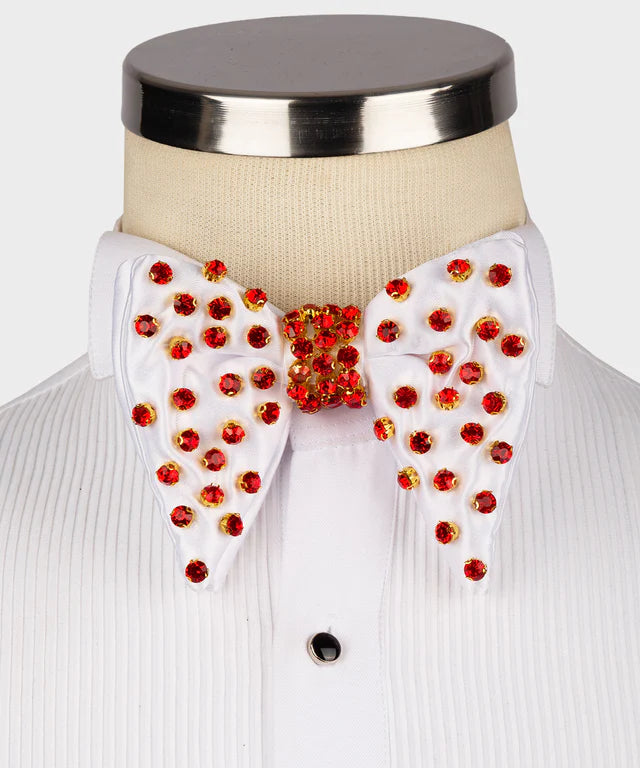 RED STONES EMBROIDERED BOWTIE