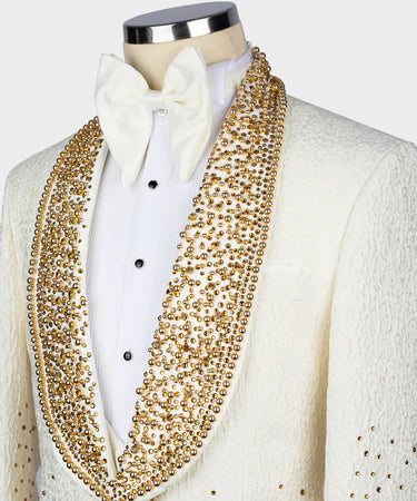 GOLD STONE EMBROIDERED CUSTOM DESIGN TUXEDO