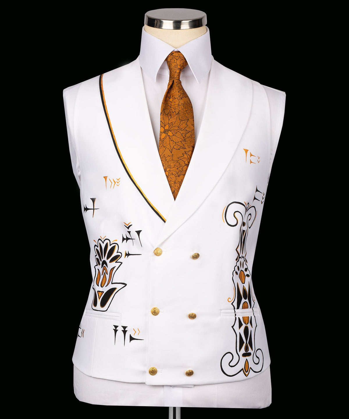 Dio Baby Lonian Men's Luxury Handmade Tuxedo Front One Button Custom Desing Vest Suit