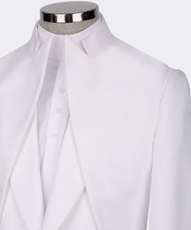 Beyaz Tuxedo Double Collar