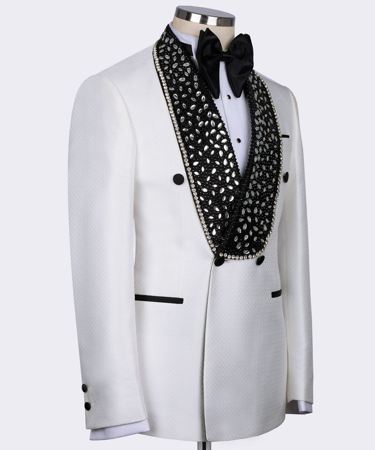 Dio Baby Lonian Men's White 100% Silk Satin Custom Desing Vest Suit W/ Trousers