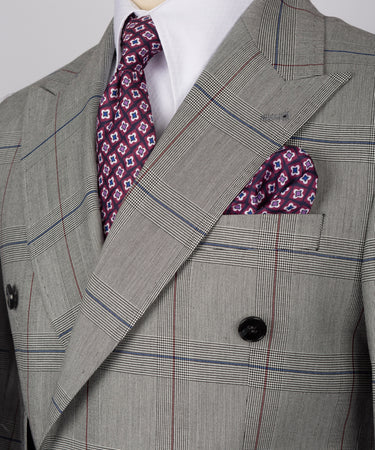 Double Breasted Gray Men'S Suit