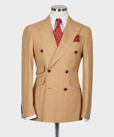 Double Breasted Cappuccıno Men's Suit