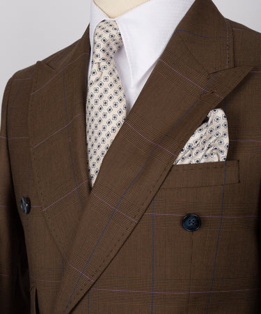 Double Breasted Brown Men'S Suit