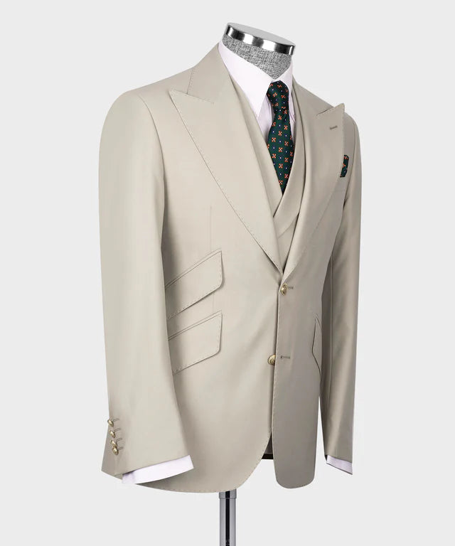 Gray Big Size Suit With Classic Vest