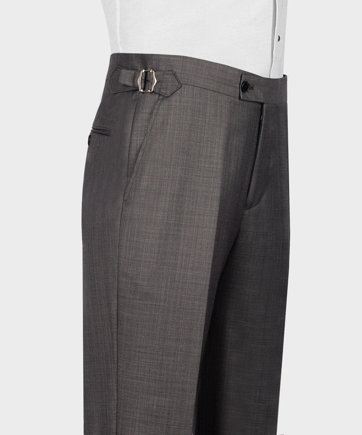 Dio Baby Lonian Men's Gray 100% Wool Dot Seam Triple Classic Suit W/ Straight Leg Trousers