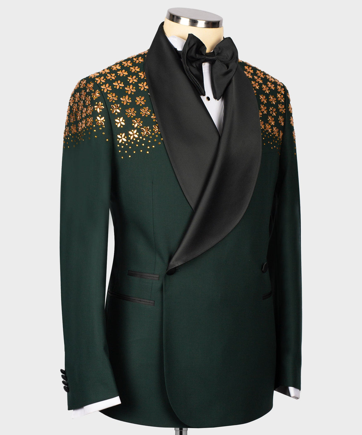 Dio Baby Lonian Men's Dark Green 100% Silk Satin Custom Desing Classic Vest suit