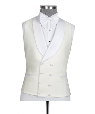 Whi̇te Satin Collar Whi̇te Tuxedo