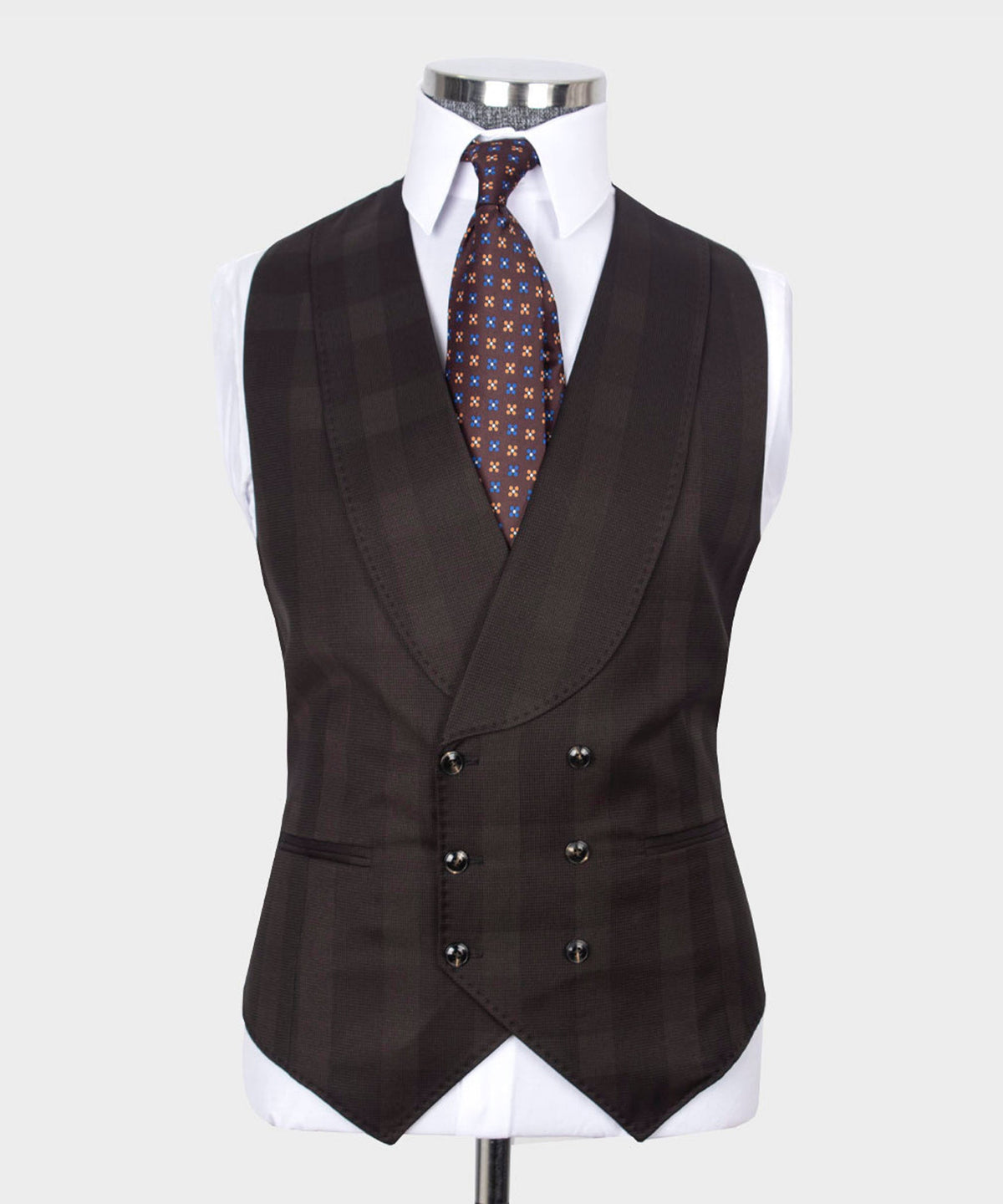 Dio Baby Lonian Men's Brown 100% Wool Point Seam Classic Suit W/ Straight Leg Trousers