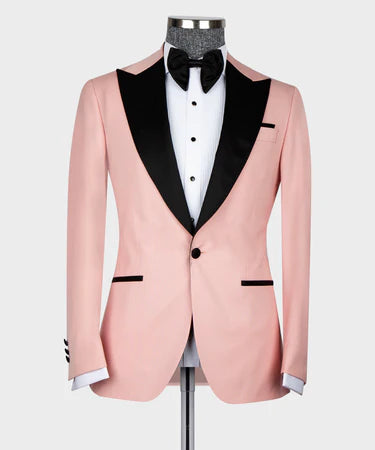 Pink – Black Lapeled Tuxedo