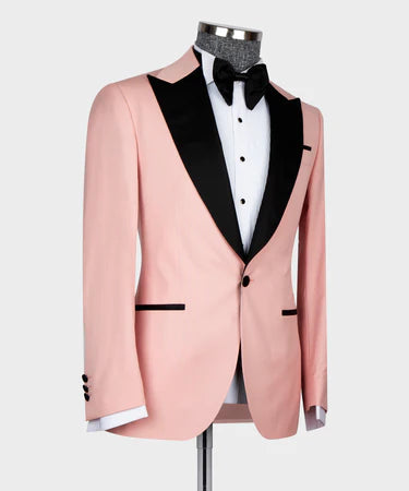 Pink – Black Lapeled Tuxedo