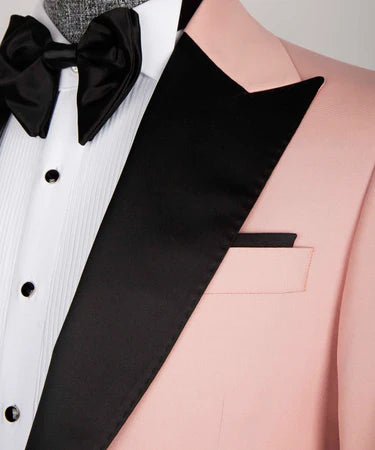 Pink – Black Lapeled Tuxedo