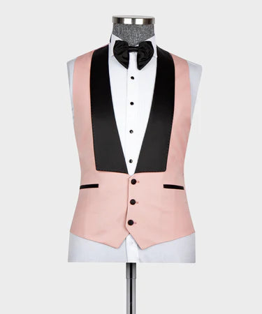 Pink – Black Lapeled Tuxedo