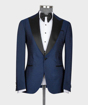 Navy Blue – Black Lapeled Tuxedo