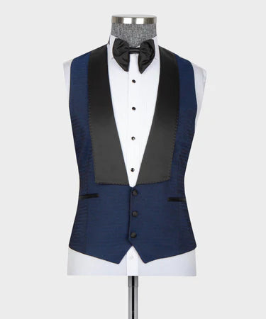 Navy Blue – Black Lapeled Tuxedo