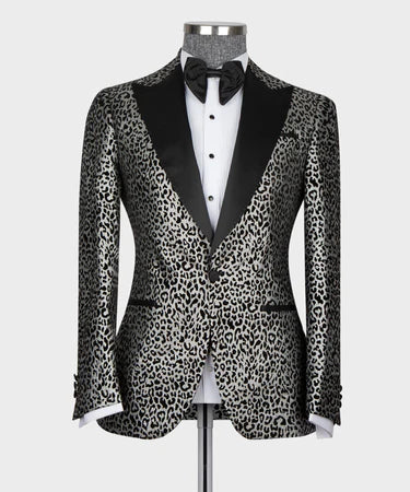 Leopard Print Tuxedo Gray-Black