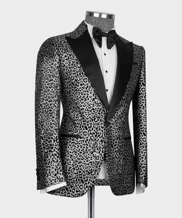 Leopard Print Tuxedo Gray-Black