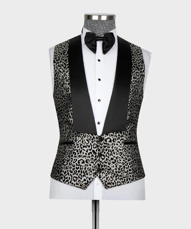 Leopard Print Tuxedo Gray-Black