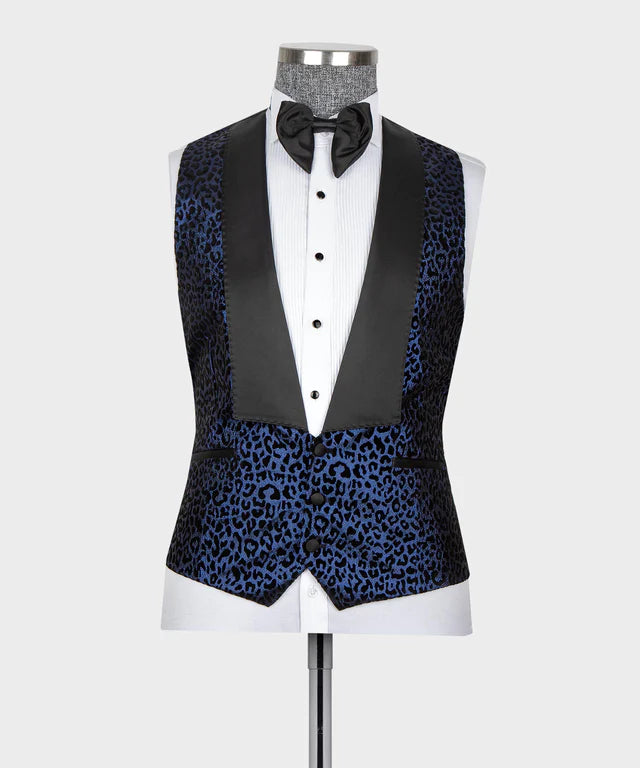 Leopard Print Tuxedo Blue-Black