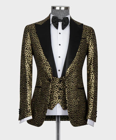 Leopard Print Tuxedo Gold-Black