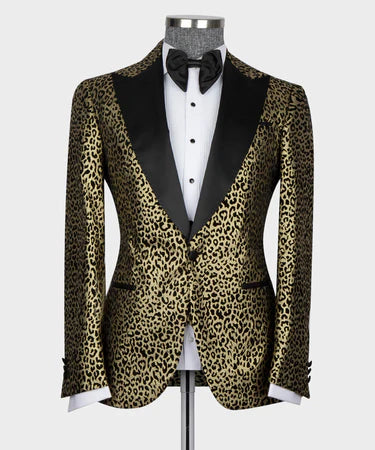 Leopard Print Tuxedo Gold-Black