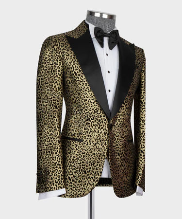 Leopard Print Tuxedo Gold-Black