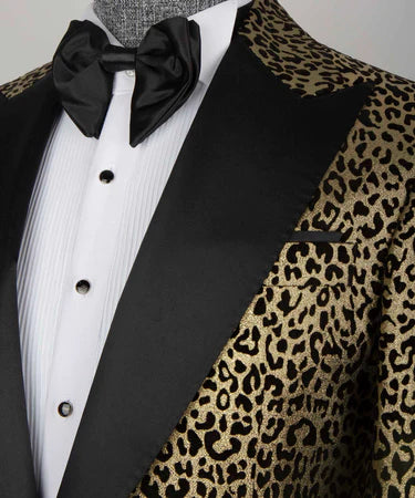 Leopard Print Tuxedo Gold-Black