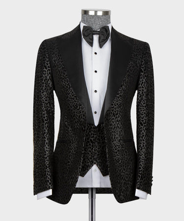 Leopard Print Tuxedo Blue-Black