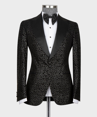 Leopard Print Tuxedo Black