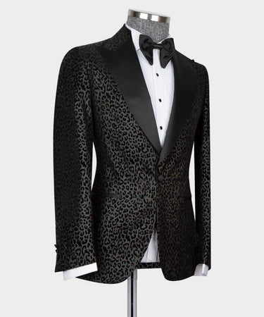 Leopard Print Tuxedo Blue-Black